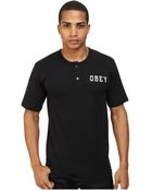Obey Athletic Dept. S/S Henley - Lyst