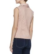 Bagatelle Leather Knit Asymmetric Vest - Lyst