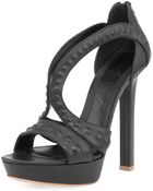 Alexander McQueen Covered-Stud Butterfly Sandal - Lyst
