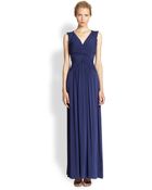 BCBGMAXAZRIA Pleated Crepe De Chine Gown - Lyst