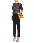 Alice + Olivia Leather-trimmed Tapered Trousers - Lyst