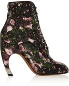 Givenchy Floral Print Leather Ankle Boots - Lyst
