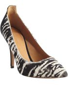 Isabel Marant Black And White Zebra Print Calf Hair Suede Accent Pumps - Lyst
