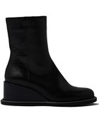 Jil Sander Womens Wedge Leather Ankle Boots - Lyst