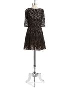 Betsey Johnson Lace Fit And Flare Dress - Lyst