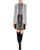 Michael Kors Cashmere-Cotton Crochet Cardigan - Lyst