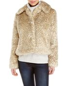 Eliza J Faux Fur Leopard Print Jacket - Lyst