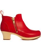 Swedish Hasbeens Leather Zip It Victoria Heeled Boots - Lyst