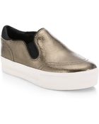 Ash Jungle Metallic Leather Slip-On Sneakers - Lyst