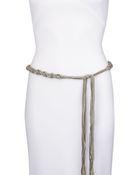 Donna Karan New York Braided Lambskin Suede Tie Belt With Fringe - Lyst