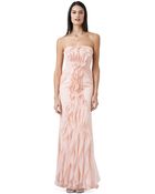 Adrianna Papell Front Ruffle Gown - Lyst