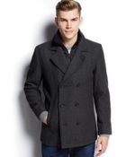 American Rag Wool-Blend Bib Pea Coat - Lyst