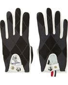 Moncler Gamme Bleu White Leather Argyle Gloves - Lyst