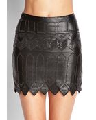 Forever 21 Faux Leather Sequined Mini Skirt - Lyst