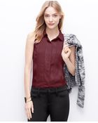 Ann Taylor Perforated Sleeveless Blouse - Lyst