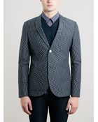 Topman Navy Spotted Skinny Fit Blazer - Lyst