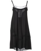 Miu Miu Sleeveless Silk & Cotton Short Dress - Lyst