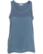 Stefanel Washed Silk Top - Lyst