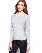 Michael Kors Michael Petite Long-Sleeve Side-Zip Top - Lyst