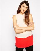 Asos High Neck Color Block Longline Top - Lyst