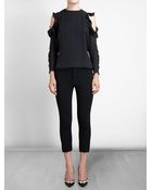 Chloé Classic Cropped Crepe Trousers - Lyst