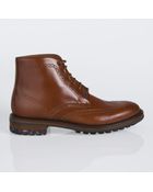 Paul Smith Tan Leather Cale Brogue Boots - Lyst