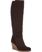Barneys New York Wedge-Sole Knee Boots - Lyst