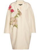 Rochas Floral Print Silk-Faille Coat - Lyst