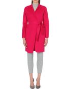 Max Mara Belt Waist Wool-angora Coat - Lyst