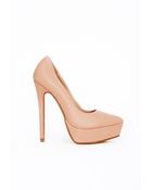 Missguided Sienna Pointed Platform Court Shoes Nude - Lyst