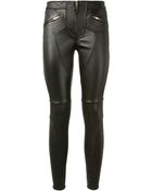 Givenchy Black Stretch Leather Pants - Lyst