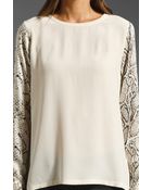 Equipment Liam Python Tee with Contrast - Lyst