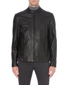 Hugo Boss Ribbed Leather Jacket - Lyst