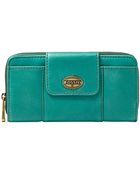 Fossil Explorer Leather Zip Clutch - Lyst