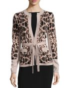Carolina Herrera Animal Jacquard Belted Cashmere Jacket - Lyst