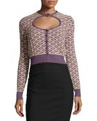 M Missoni Knit Cutout Cardigan Sweater - Lyst