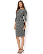 Lauren by Ralph Lauren Printed Jersey Dress - Lyst