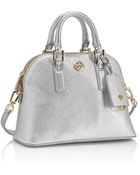 Tory Burch Robinson Metallic Mini Dome Satchel - Lyst