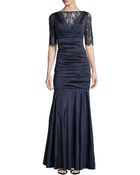 Theia Taffeta Gown With Lace Bodice - Lyst