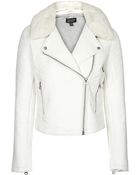 Topshop Ultimate Faux Leather Biker Jacket - Lyst