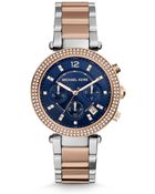 Michael Kors Parker Pavé Two-Tone Watch - Lyst