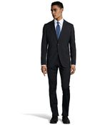 Armani Black Wool 2-Button 'M Line' Suit With Flat Front Pants - Lyst