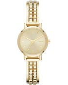 DKNY Women'S Soho Gold-Tone Stainless Steel Bangle Bracelet Watch 24Mm Ny2278 - Lyst