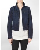 Calvin Klein Dark Wash Denim Trucker Jacket - Lyst