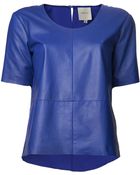 Mason by Michelle Mason Leather Tshirt - Lyst
