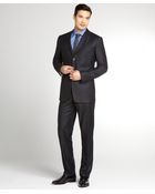 Dolce & Gabbana Navy Stripe Virgin Wool 3 Button Suit With Flat Front Pants - Lyst