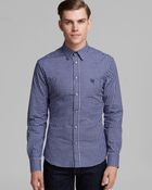 McQ by Alexander McQueen Harness Stitch Box Check Button Down Shirt - Slim Fit - Lyst