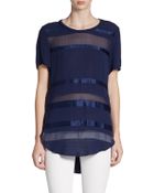 3.1 Phillip Lim Chiffon Bands Silk Tee - Lyst