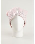 Markus Lupfer Embellished Pom Pom Beanie - Lyst