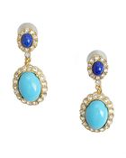 Ben Amun Turquoise, Lapis And Crystal Drop Earring - Lyst